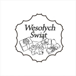 Stempel gumowy Crafty Moly Wesołych Świąt z prezentem
